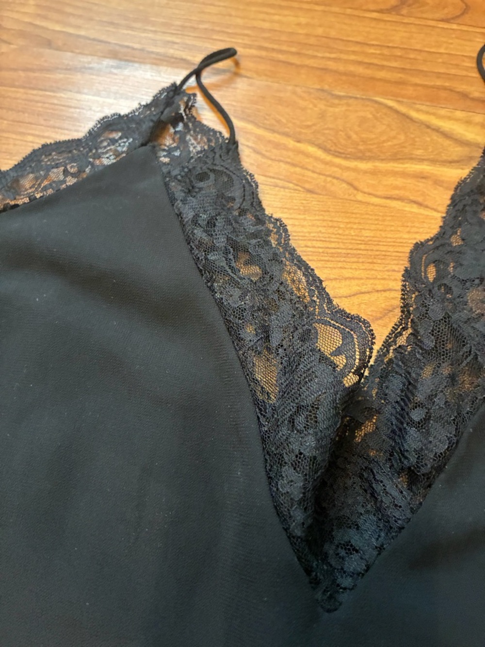 ZARA Lace Trim Cami – Black Satin Slip Tank Minimal Chic Size S - Picture 3 of 4
